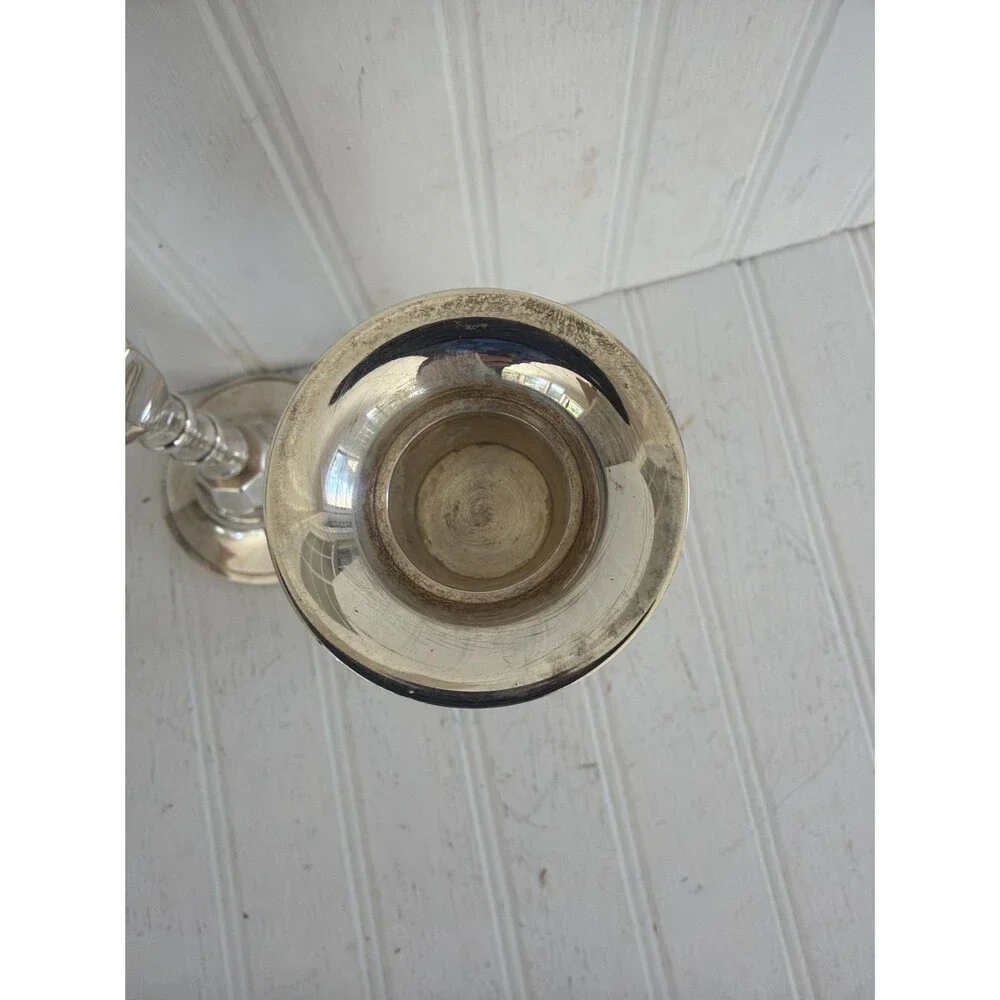 Vintage Set of Silver Plate Taper Candle Holders 8.25”Tall
